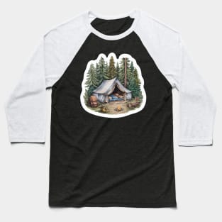 Woodland Camp: Serene Sanctuary Baseball T-Shirt